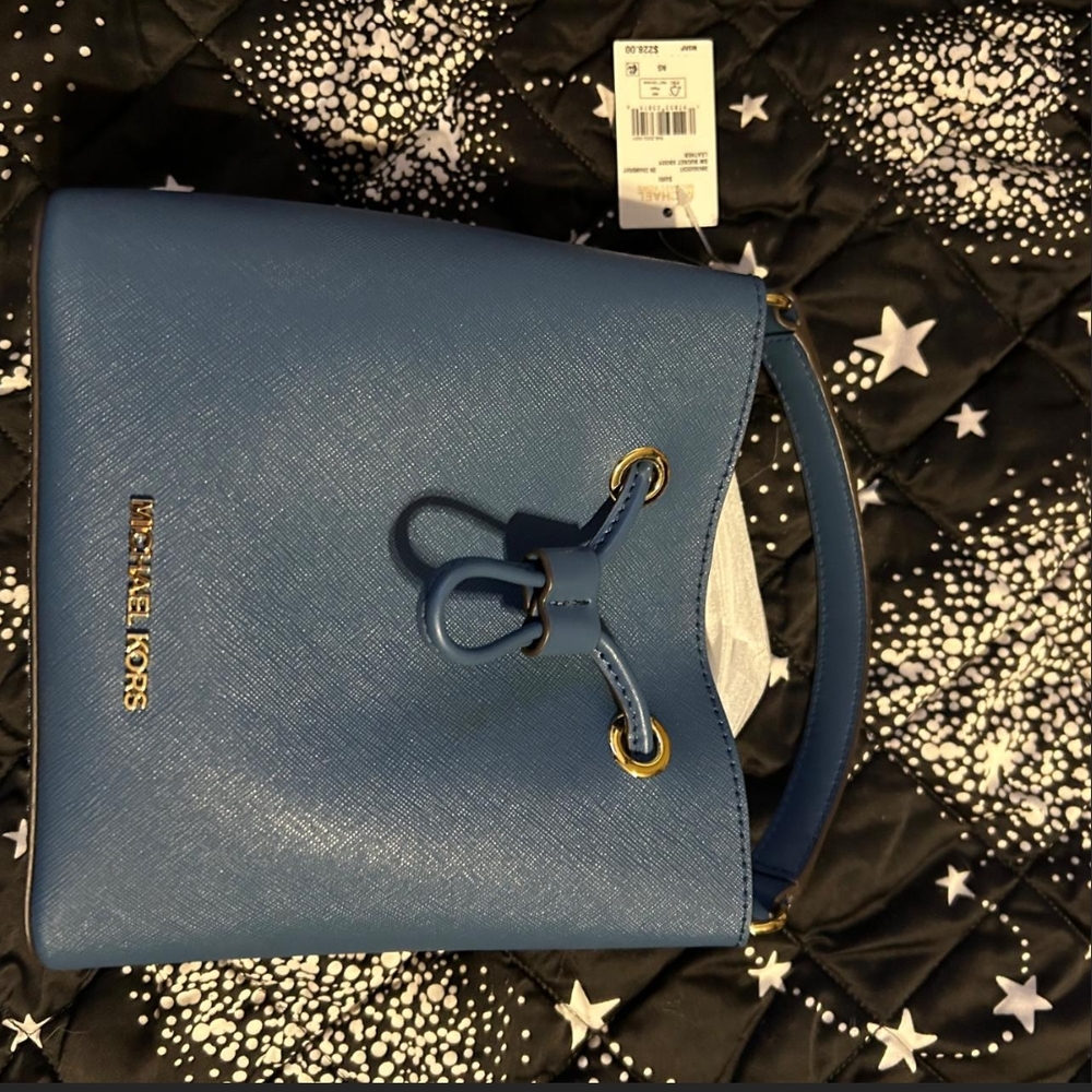 Michael Kors Blue Bucket Bag